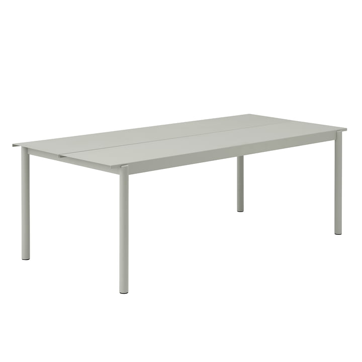 Linear steel table outdoor, 90 x 220 cm, gray from Muuto