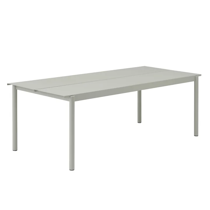 Linear steel table outdoor, 90 x 220 cm, gray from Muuto