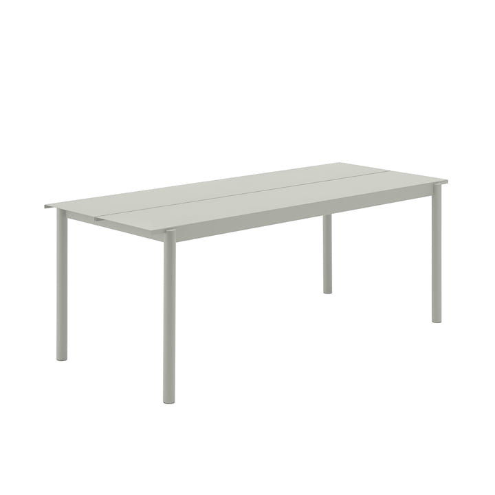 Linear steel table outdoor, 75 x 200 cm, gray from Muuto