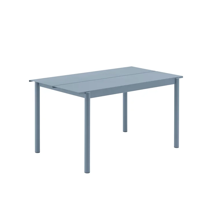 Linear steel table outdoor, 75 x 140 cm, light blue from Muuto