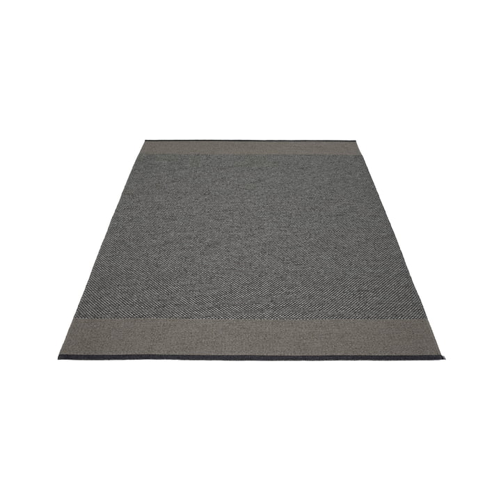 Edit Carpet, 140 x 200 cm, black / charcoal / granit metallic by Pappelina