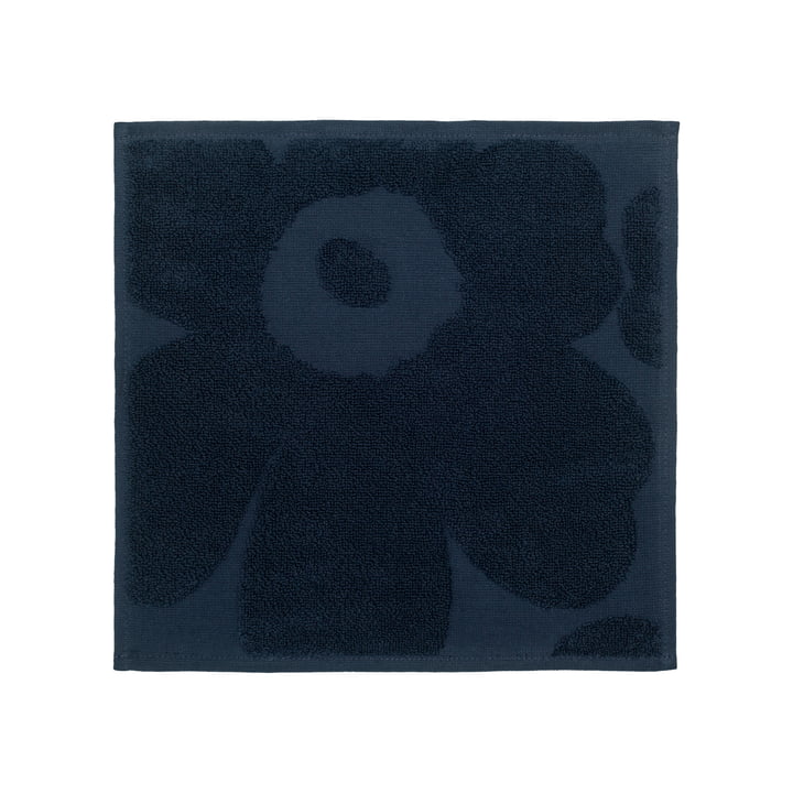 Unikko Mini -towel 30 x 30 cm, dark blue from Marimekko