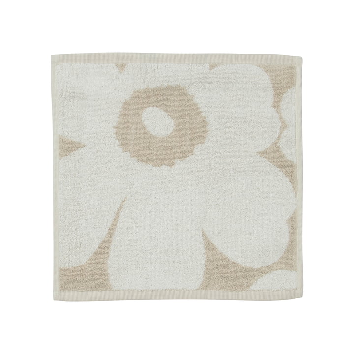 Unikko Solid Mini towel, 30 x 30 cm, white / beige from Marimekko
