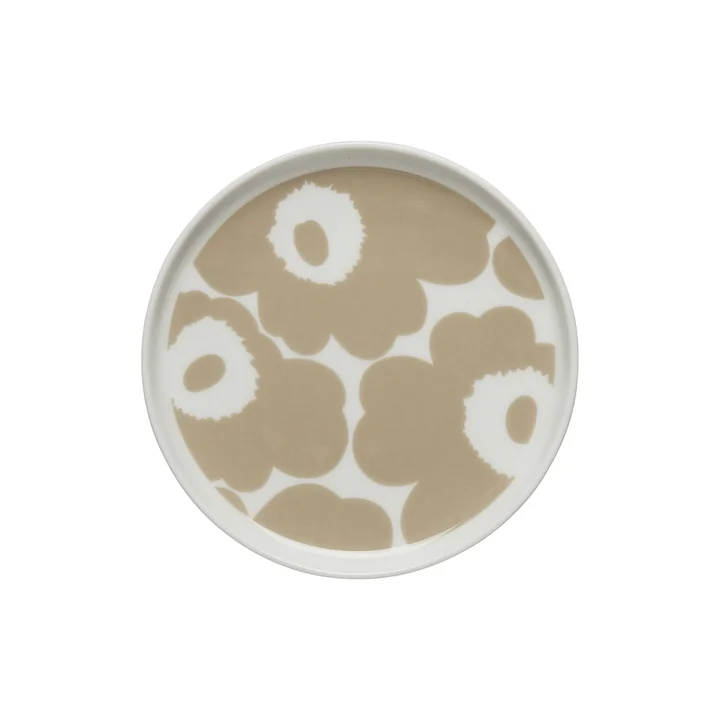 Oiva Unikko Plate, Ø 13.5 cm, beige / white from Marimekko
