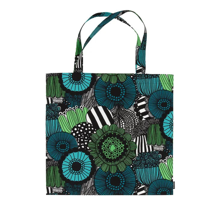 Pieni Siirtolapuutarha Cotton bag, green / blue from Marimekko
