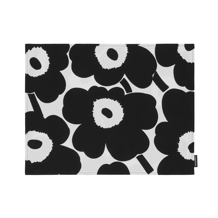 Marimekko - Pieni Unikko Placemat, 31 x 42 cm, black / white