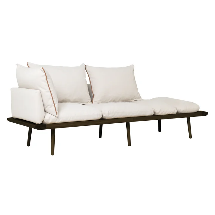 Lounge Around 3 seater sofa, dark oak, white sands from Umage