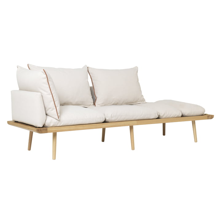Lounge Around 3 seater sofa, oak, white sands from Umage