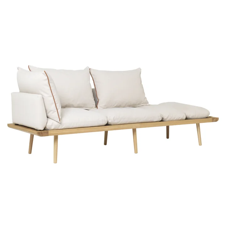 Lounge Around 3 seater sofa, oak, white sands from Umage