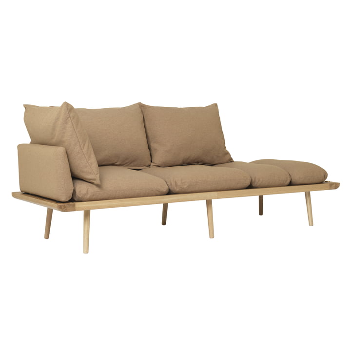 Lounge Around 3 seater sofa, oak, sugar brown from Umage