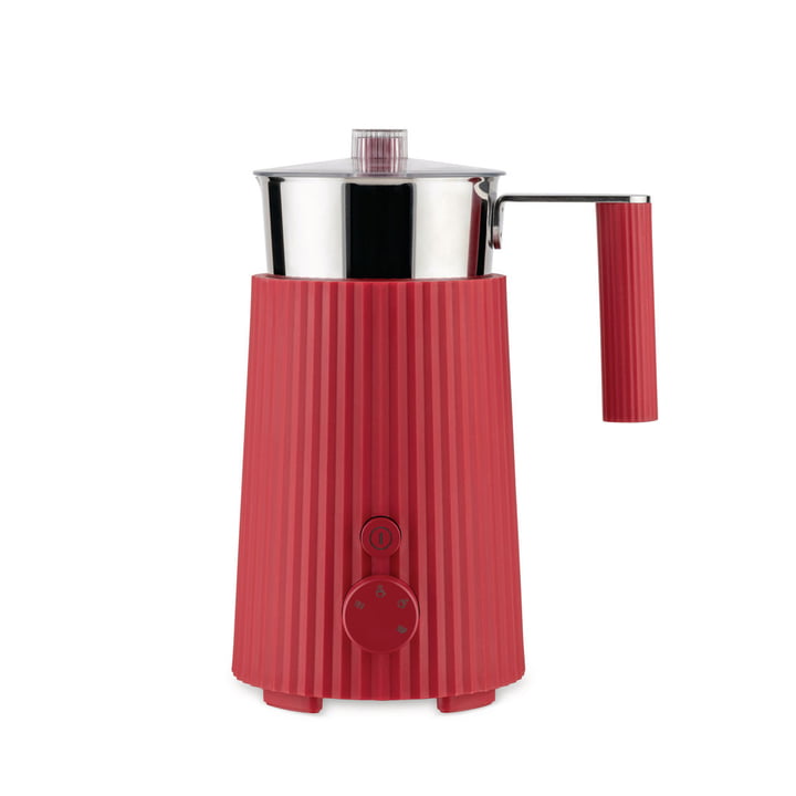 Plissé Milk frother from Alessi in the color red