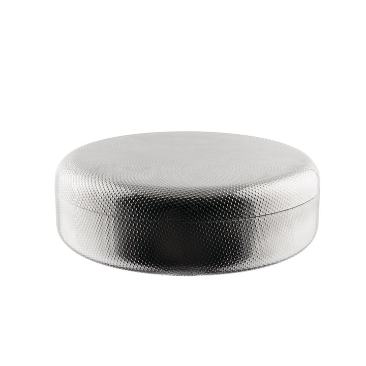 Container with relief decor JM01 from Alessi in stainless steel finish
