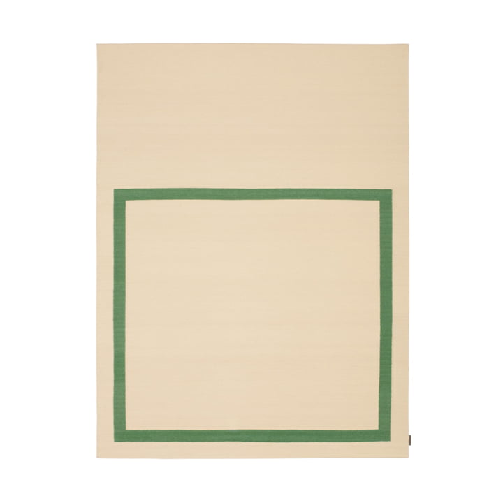 Kelim Untitled_AB12 Carpet, 180 x 240 cm, green / beige (0014 Grass Green) from Kvadrat