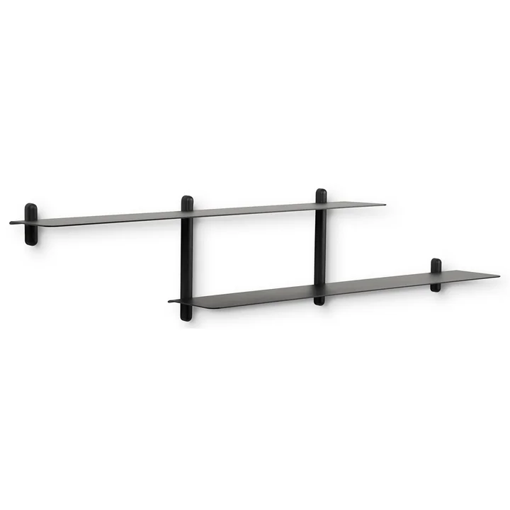 Nivo Wall shelf H Large, ash, black / black from Gejst