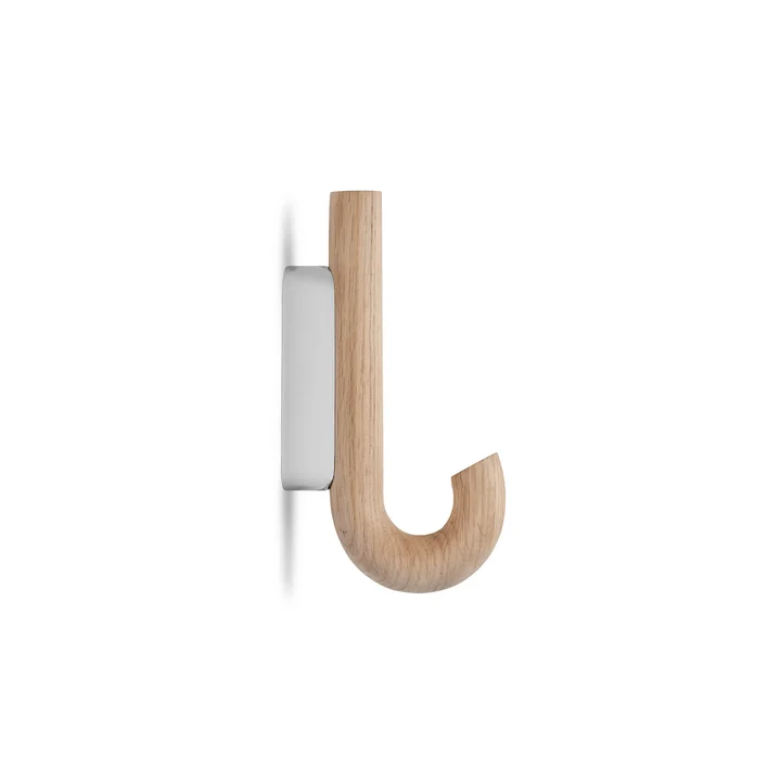 Wall hook, oak, natural / chrome from Gejst