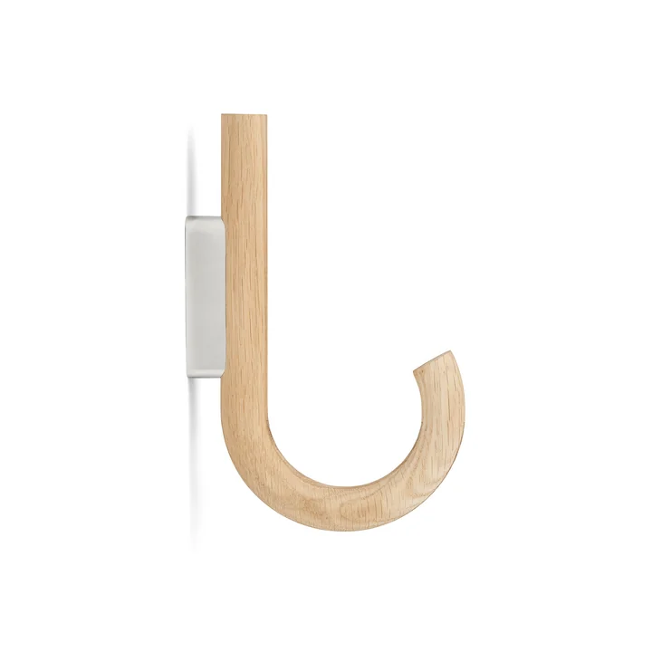 Wall hook, oak, natural / chrome from Gejst