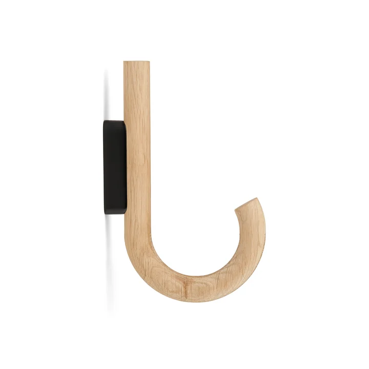 Wall hook, oak, natural / black from Gejst
