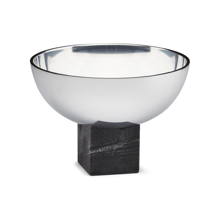 Sapoto Bowl, Ø 14 x 10 cm, marble black / chrome from Gejst