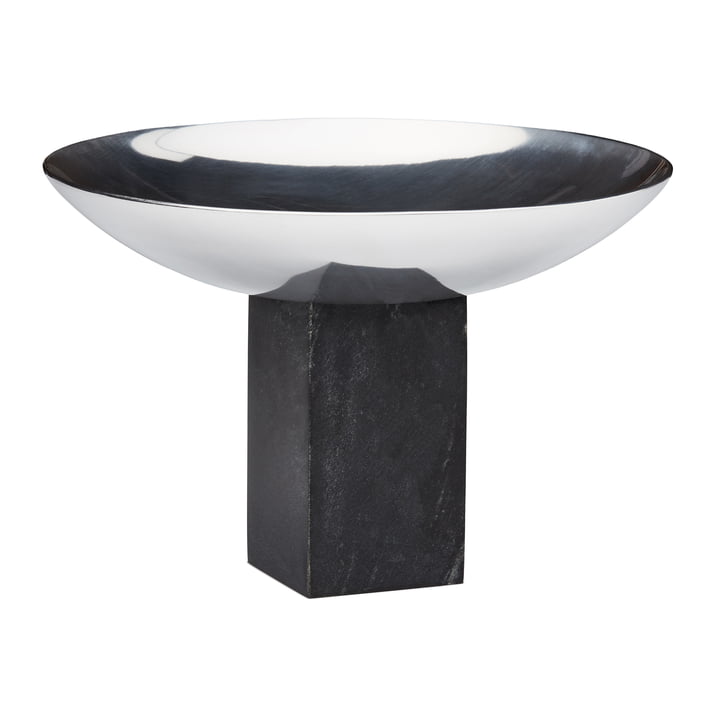 Sapoto Bowl, Ø 22 x 15 cm, marble black / chrome from Gejst