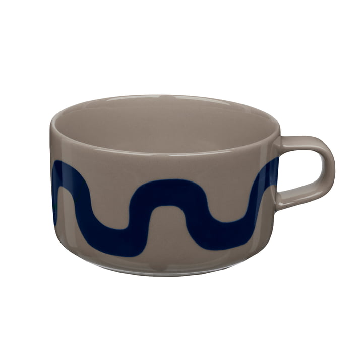 Oiva Seireeni Tea cup with handle 250 ml, terra / dark blue from Marimekko