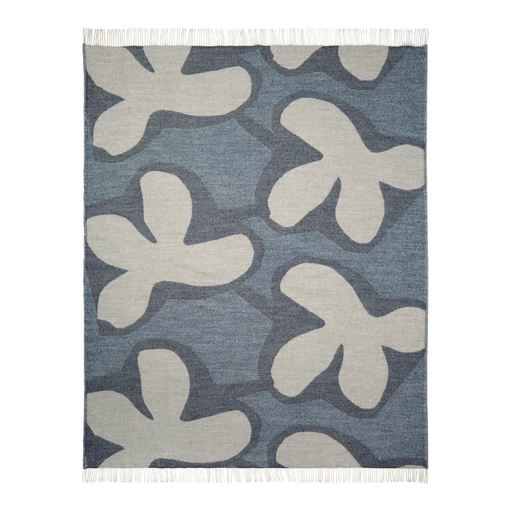 Kevätkiuru Wool blanket 130 x 180 cm, off white / dark blue / beige from Marimekko