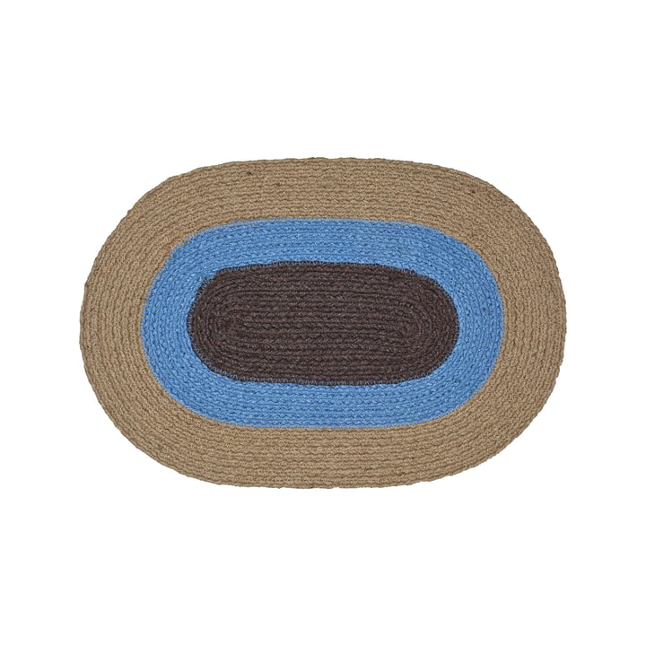 Melooni placemat, jute / light blue / brown from Marimekko