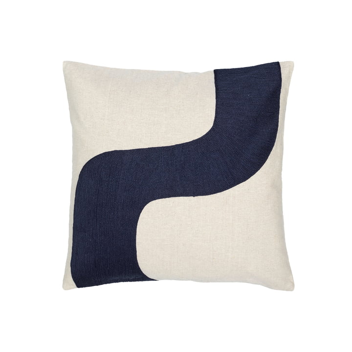 Seireeni Pillowcase 50 x 50 cm, linen / dark blue from Marimekko