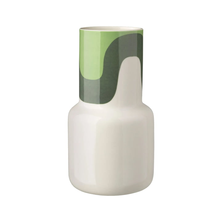 Oiva Seireeni Vase 25 cm, white / mint / light moss green from Marimekko