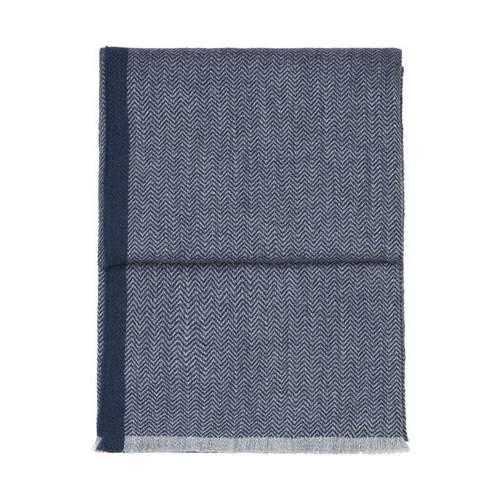 Herringbone Blanket from Elvang in the finish dark blue / gray
