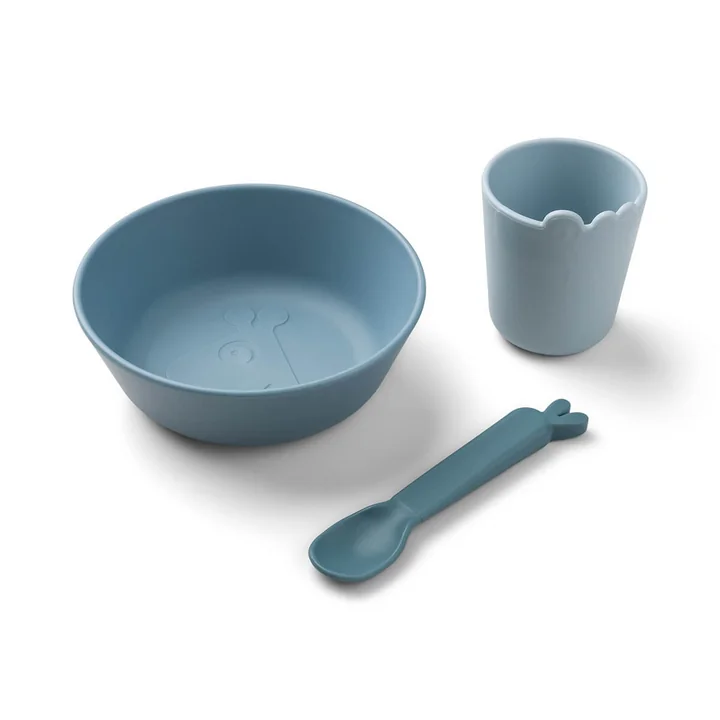 Kiddish First Meal tableware set, blue from Done by Deer