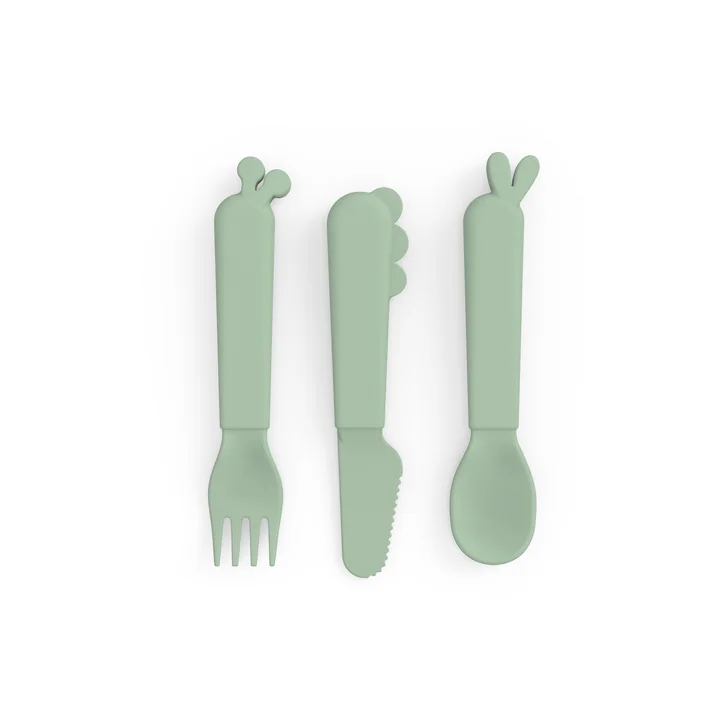 Kiddish Cutlery set Deer Friends, green by Done by Deer