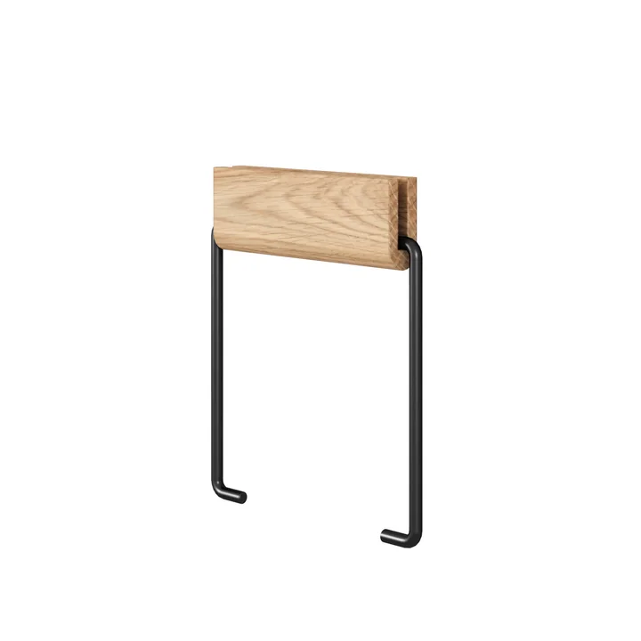 Toilet paper holder from Moebe in the finish oiled oak / black