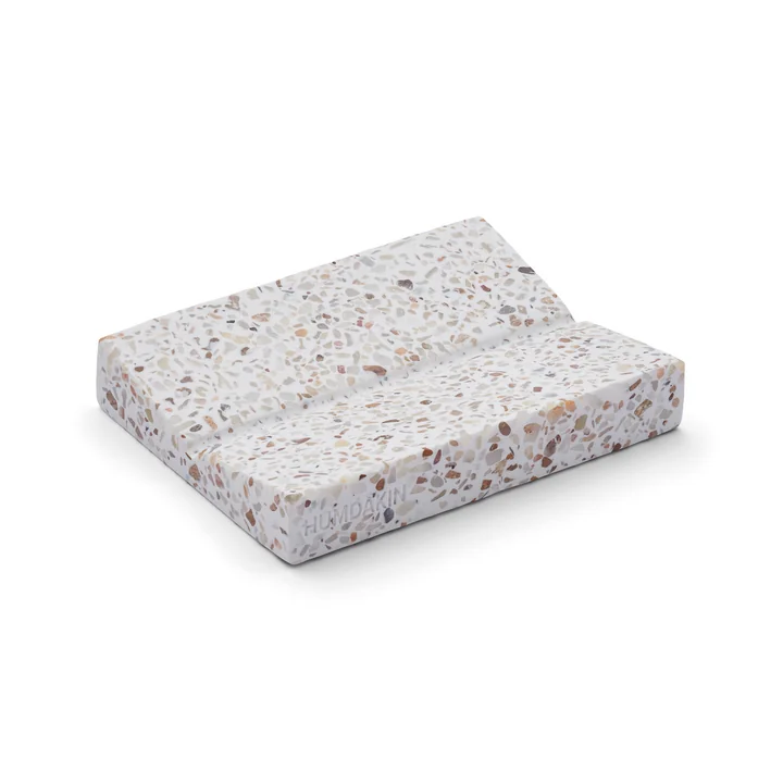 Terrazzo Soap dish, 12 x 9 cm, red / beige from Humdakin