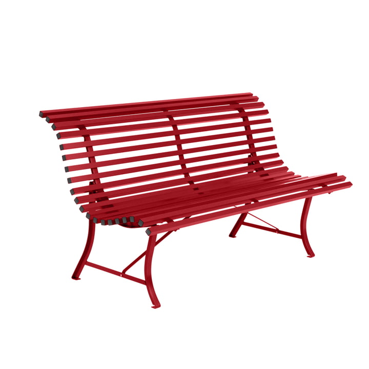 Louisiane garden bench from Fermob in the color poppy red