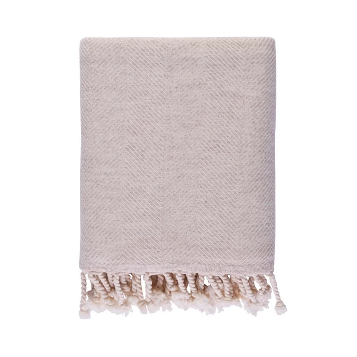 Herringbone Wool blanket from Studio Zondag in the finish beige