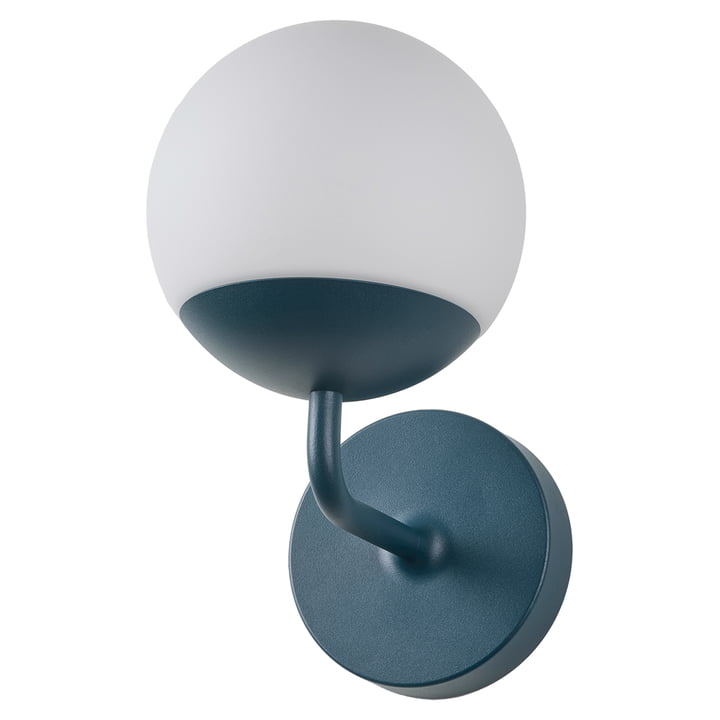 Mooon! Wall lamp from Fermob in the color acapulco blue