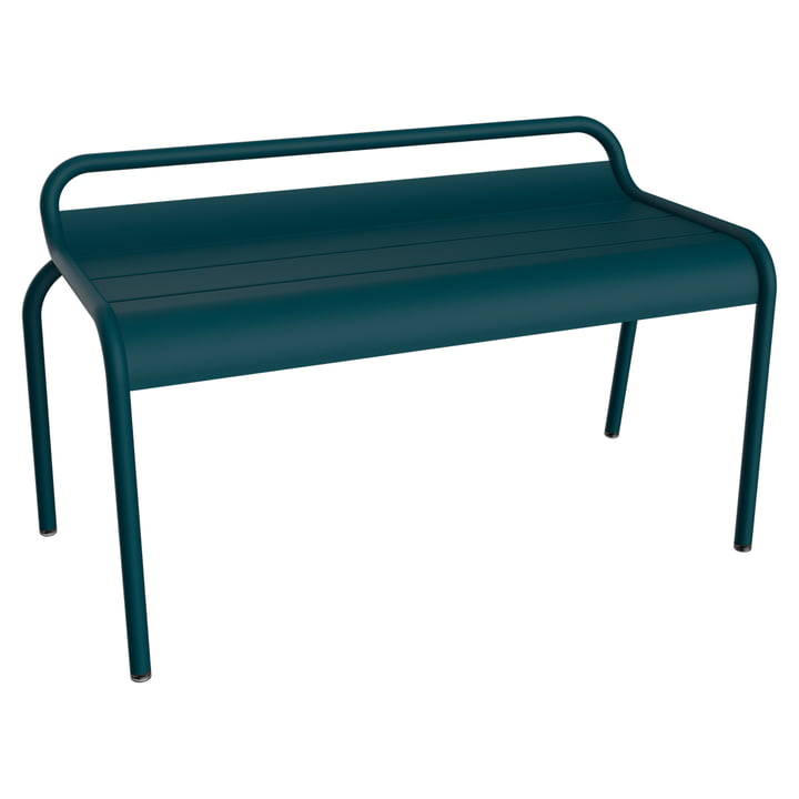 Luxembourg Garden bench without backrest from Fermob in color acapulco blue
