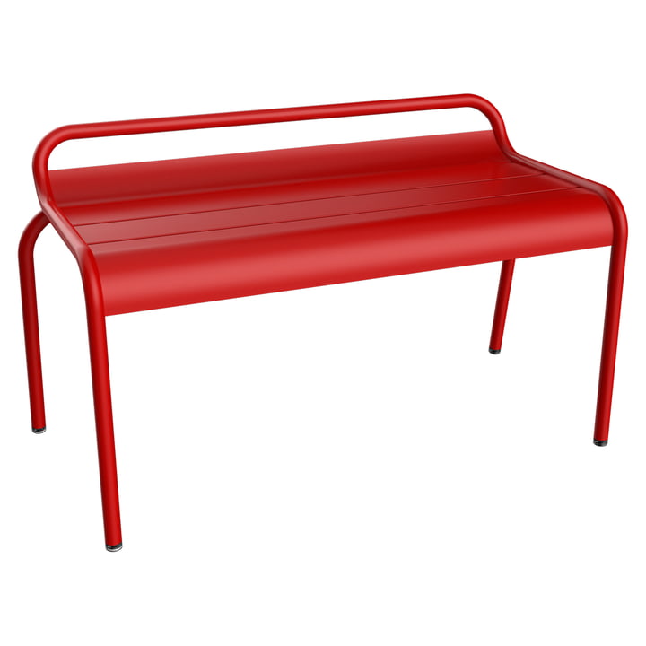 Luxembourg Garden bench without backrest from Fermob in color poppy red