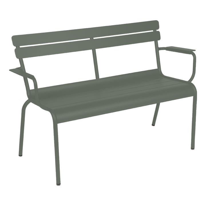 Luxembourg Garden bench with armrest from Fermob in color rosemary