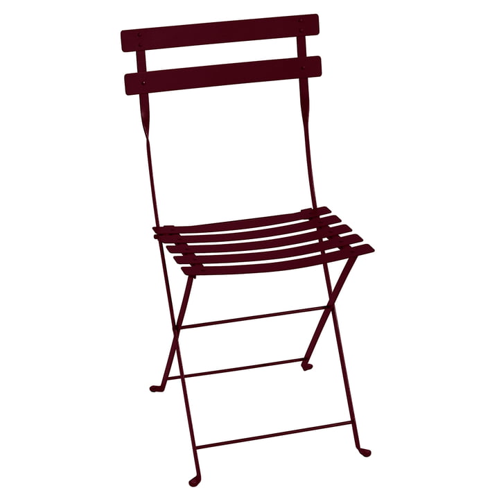 Bistro Folding chair metal from Fermob in color black cherry