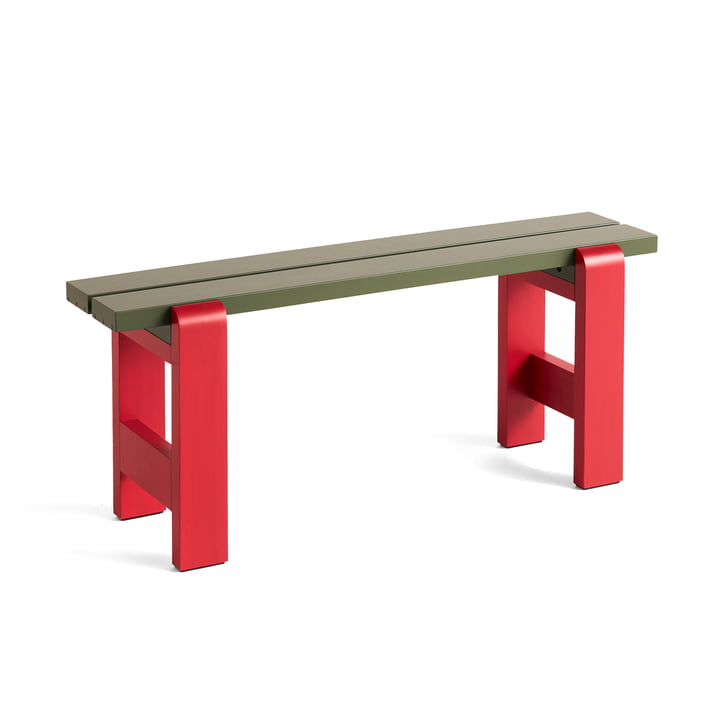 Weekday Duo Bench, L 111 cm, wine red / olive from Hay