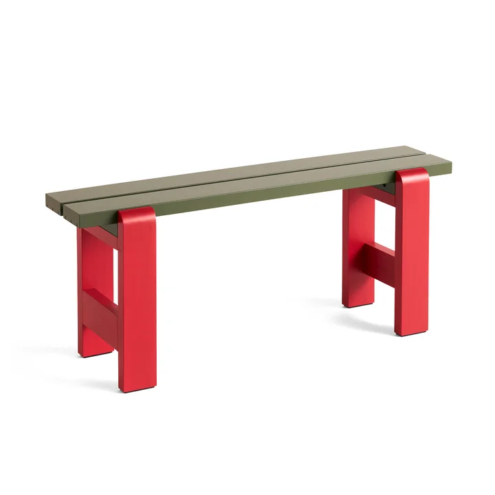 Weekday Duo Bench, L 111 cm, wine red / olive from HAY