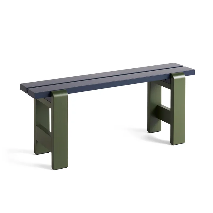 Weekday Duo Bench, L 111cm, olive / steel blue from HAY