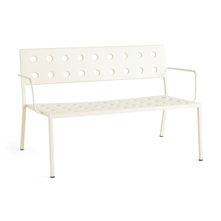 Balcony Lounge bench with armrests, L 121,5 cm, chalk beige from Hay
