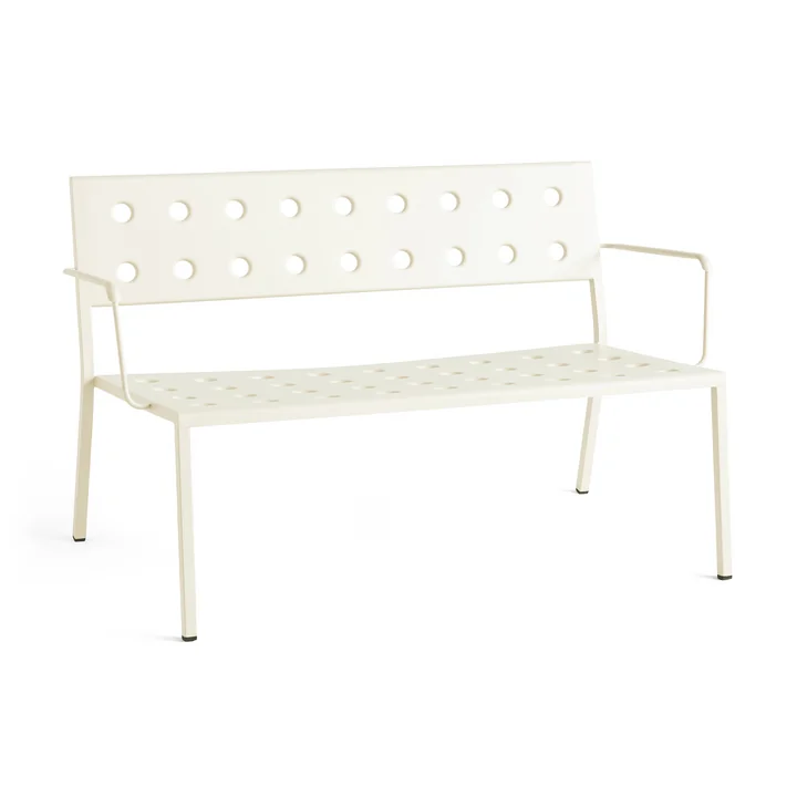 Balcony Lounge bench with armrests, L 121,5 cm, chalk beige from HAY