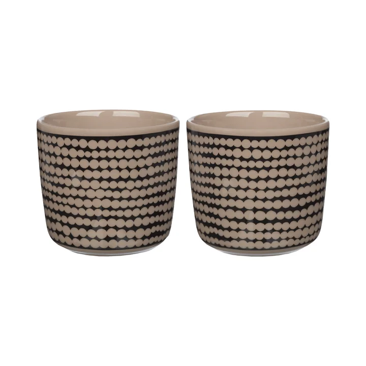 Oiva Siirtolapuutarha Mug (set of 2), 200 ml, terra / black from Marimekko