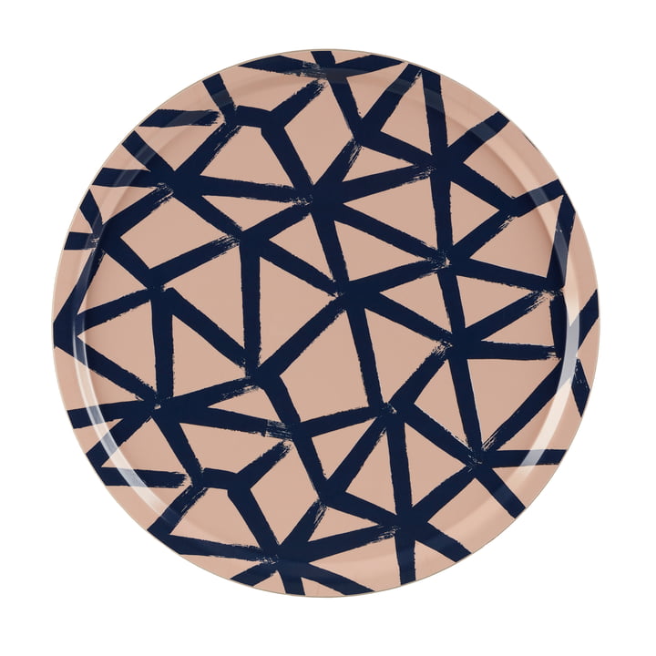 Ukkospilvi Serving tray Ø 46 cm, powder / dark blue from Marimekko