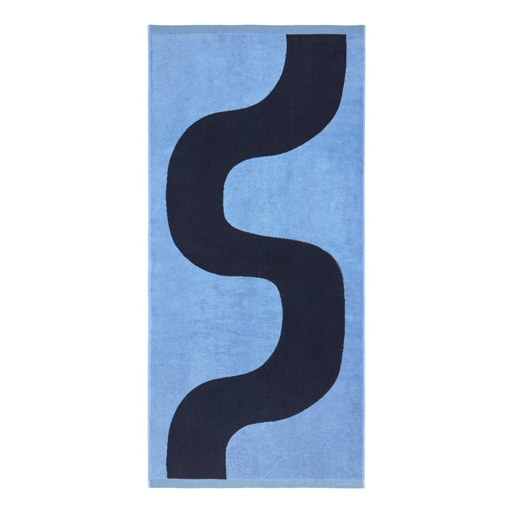Seireeni towel 50 x 70 cm from Marimekko in light blue / dark blue