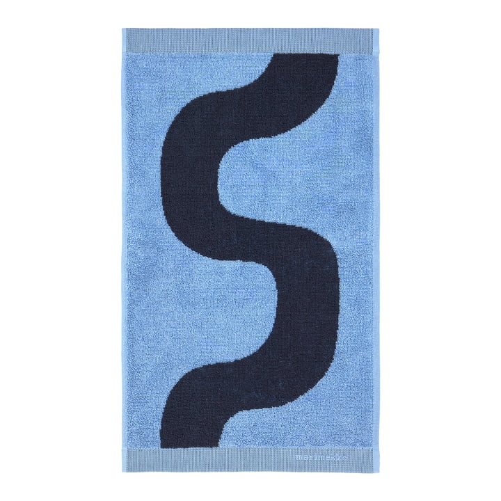 Seireeni guest towel 30 x 50 cm from Marimekko in light blue / dark blue