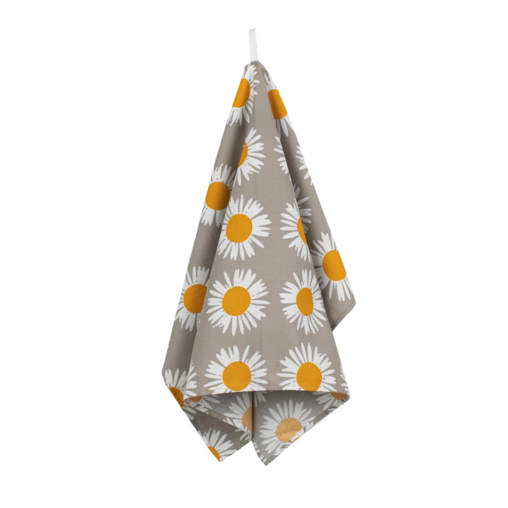 Marimekko - Auringonkukka Tea towel, beige / white / yellow